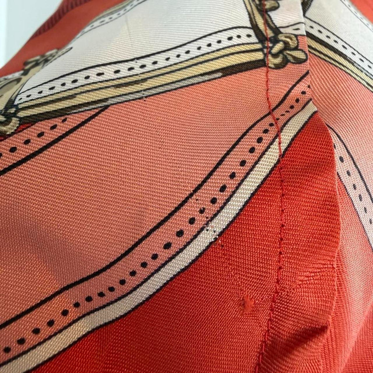 Hermes Burnt Orange Silk Sleeveless Oversized Tunic size 38