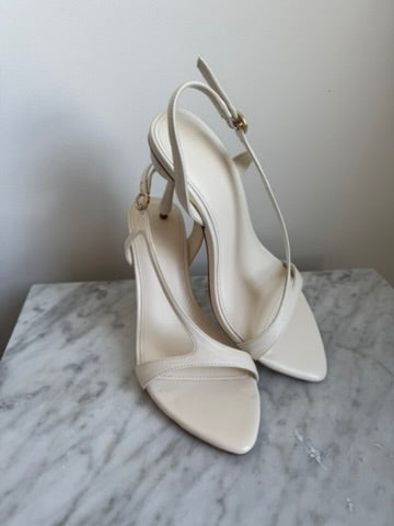 Aje Elan Assymetric Eyelet Heel in white size 37 Brand New