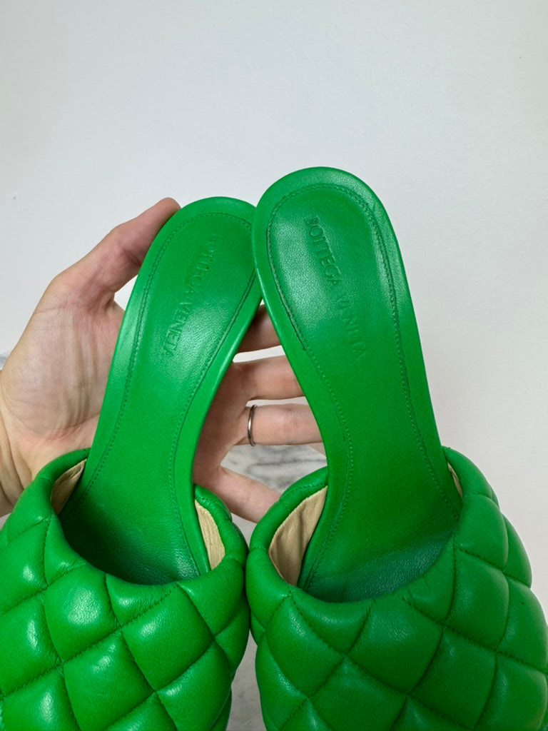 Bottega veneta Green Padded Heeled Sandals Size 39