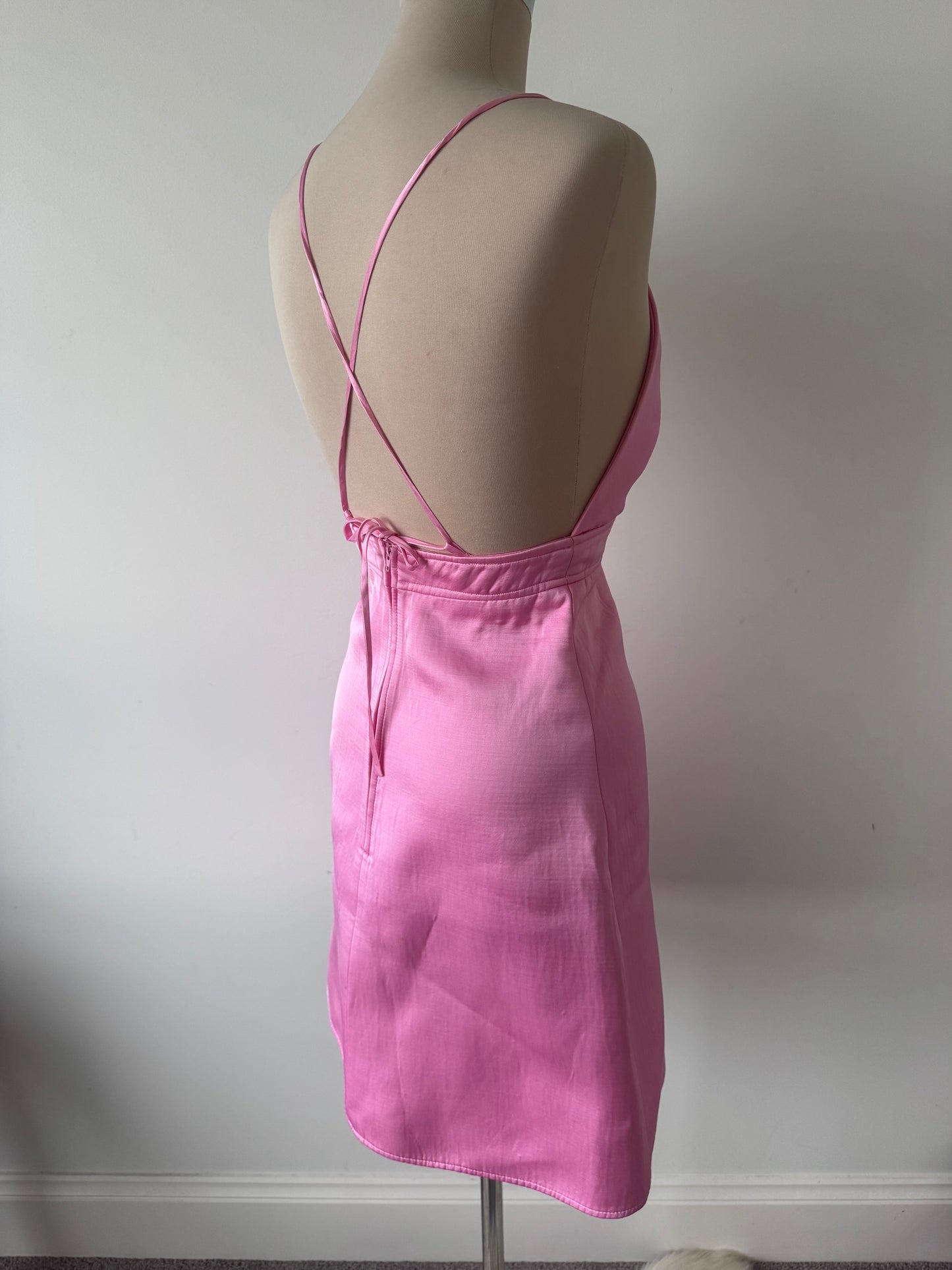 Scanlan Theodore Pink Satin Mini dress size 8