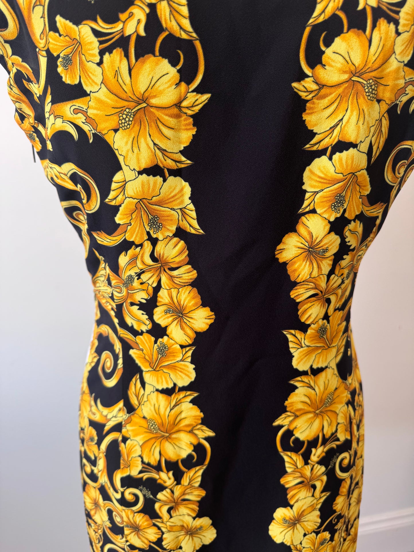 Gianni Versace Era Inspired Medusa Barocco Silk Mini Dress