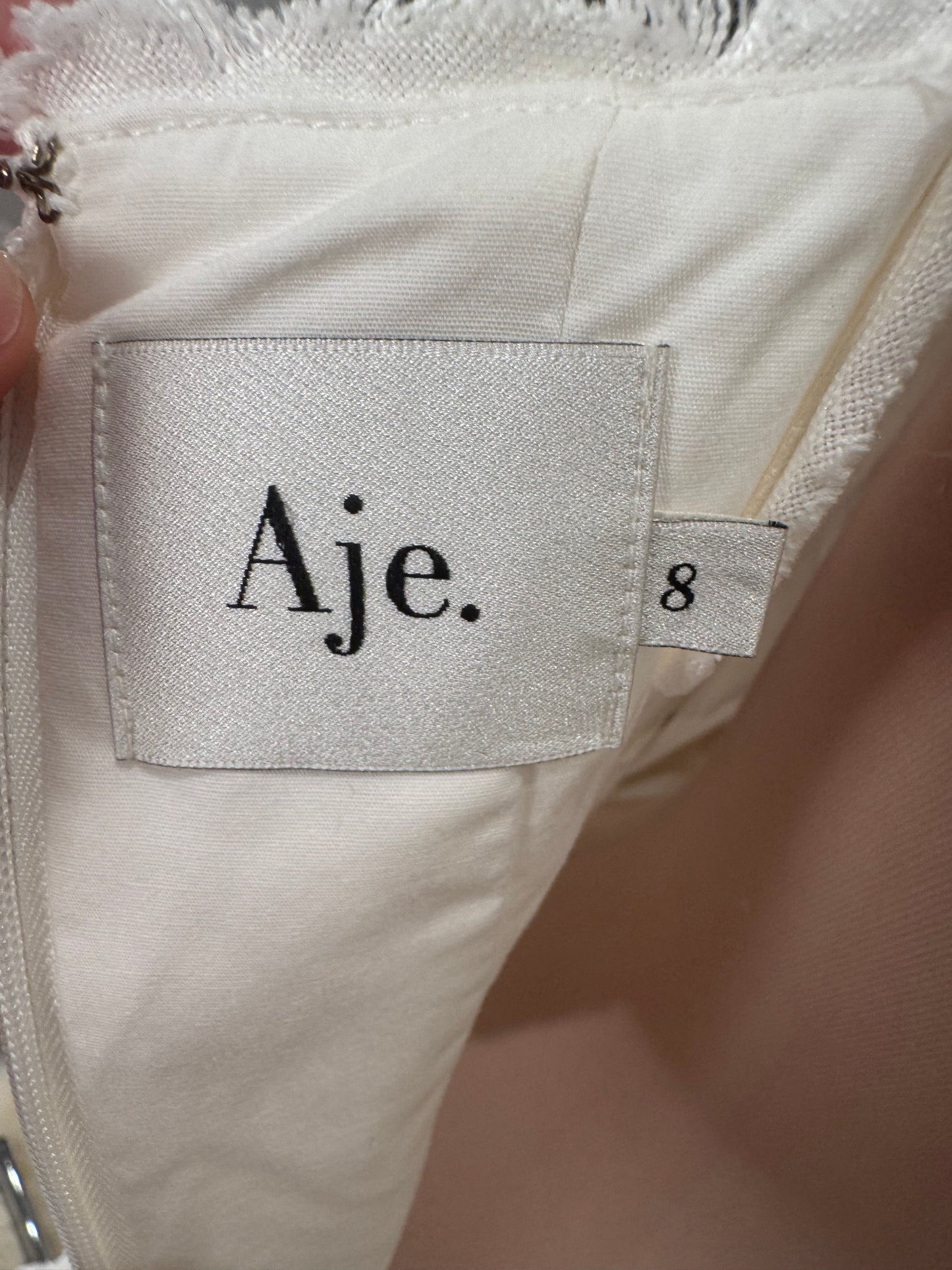 Aje Vista Linen Utility Dress in White size 8