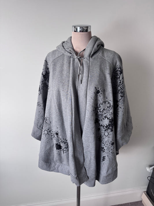 Burberry Doodle Print Hooded Cape one size