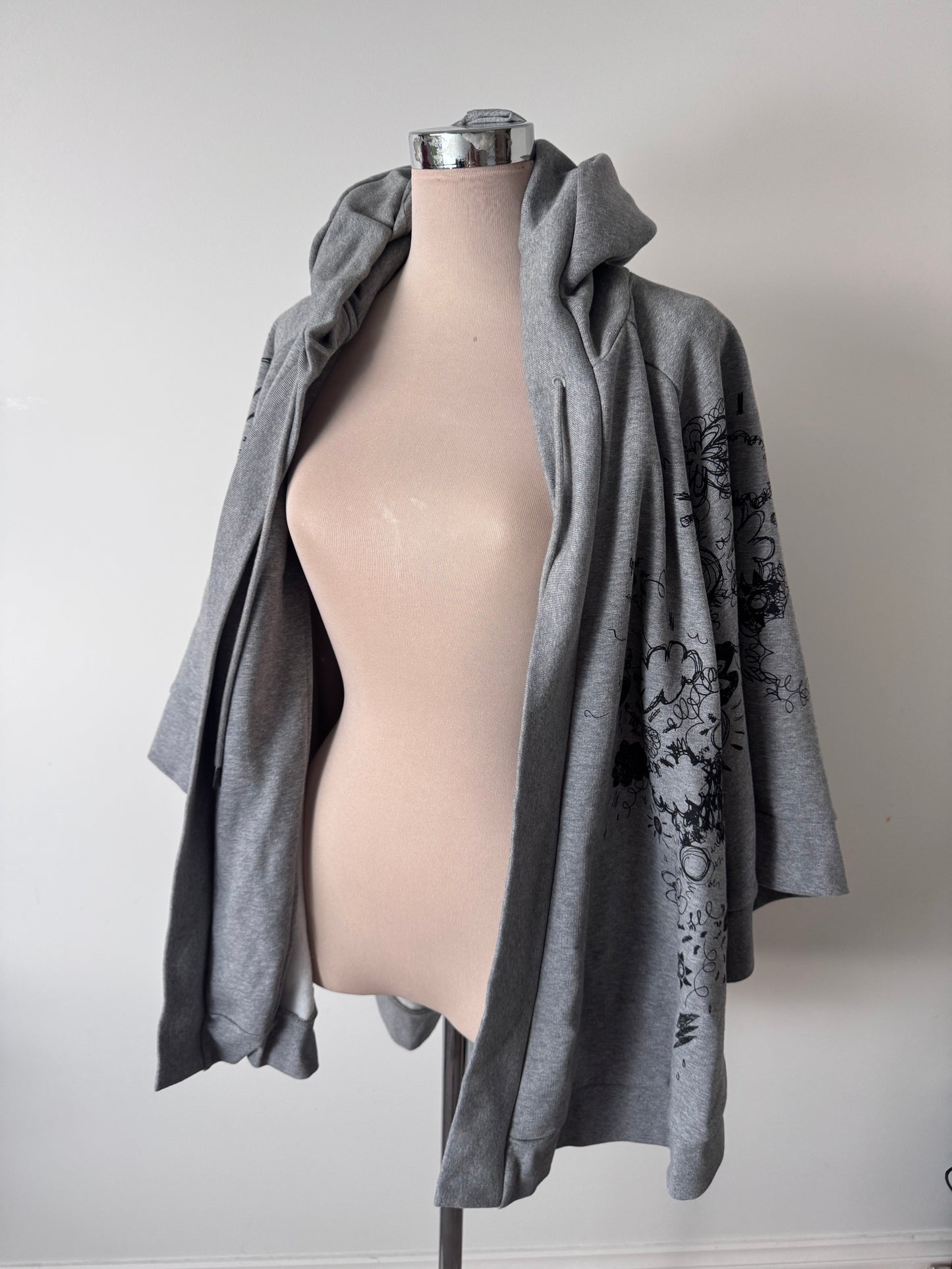 Burberry Doodle Print Hooded Cape one size