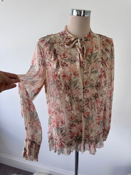 Zimmermann Folly neck Tie blouse size 2