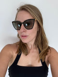 FENDI Black Acetate Oversized Cat Eye Sunglasses - FF0433