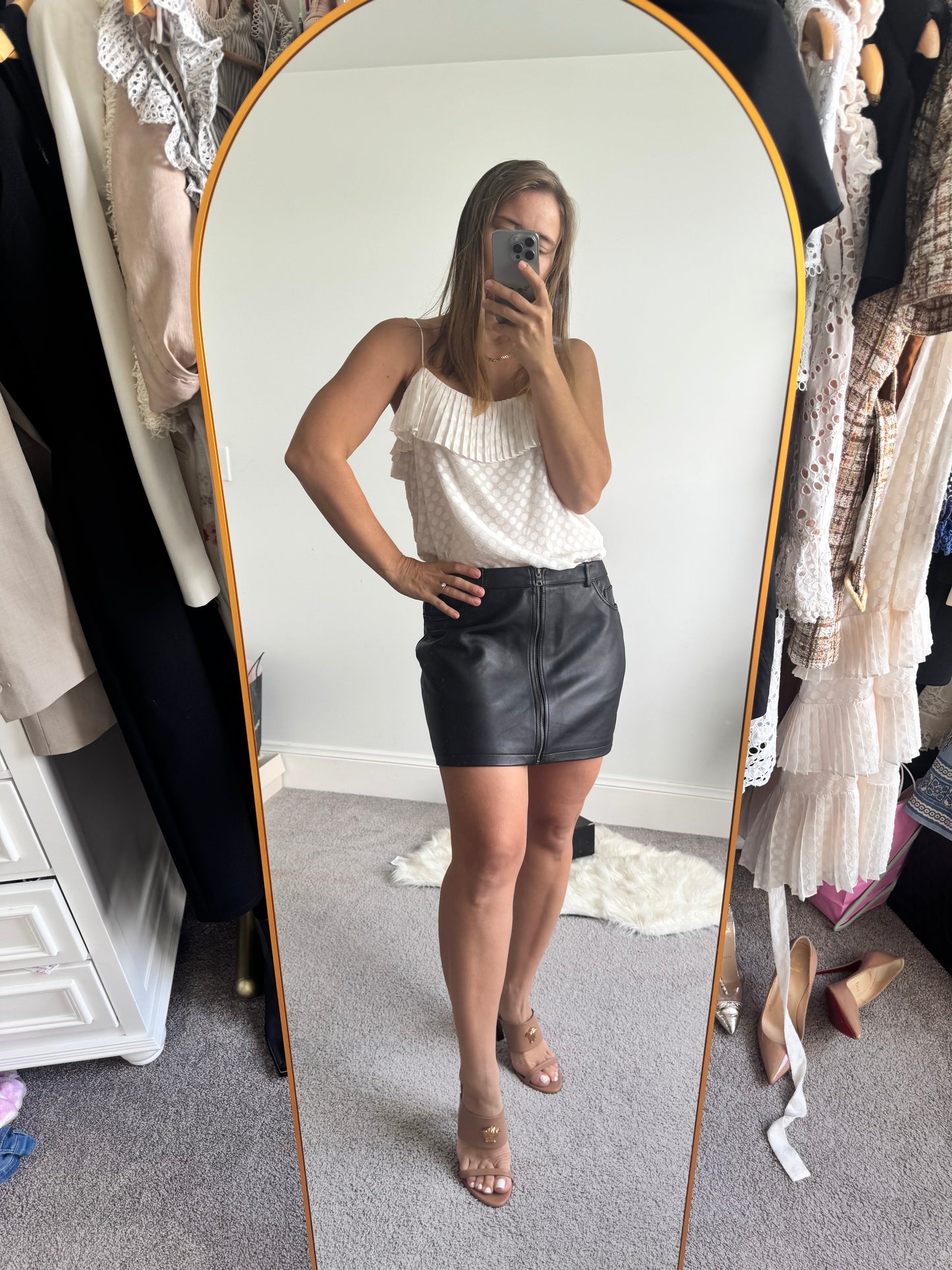 Sass&Bide Leather Skirt Size L bnwt