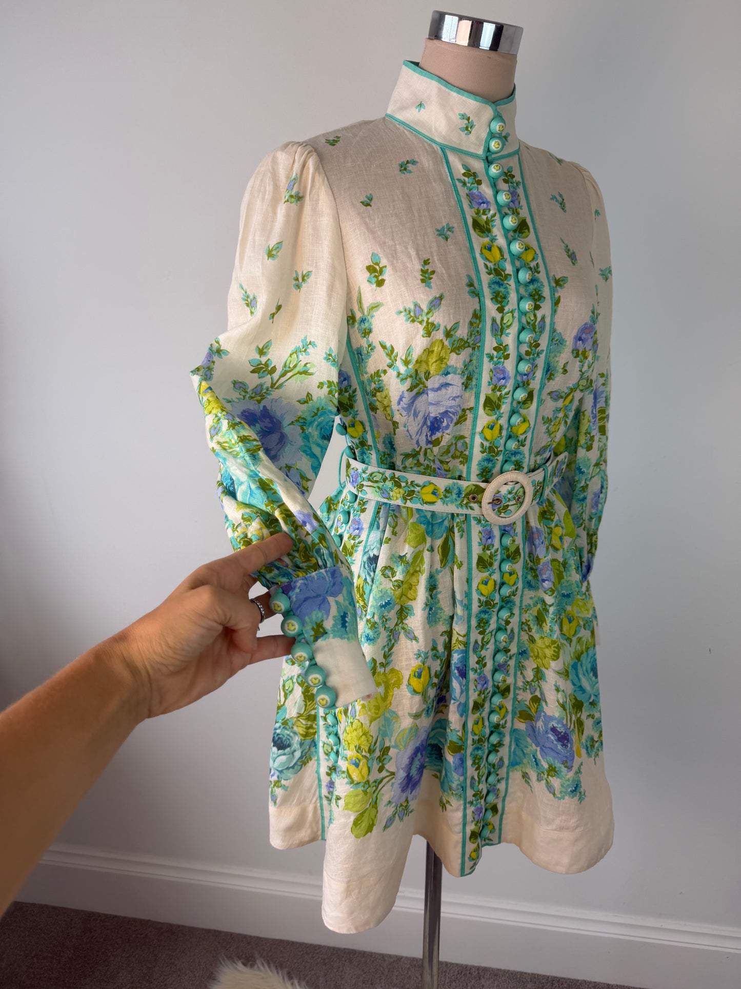 Zimmermann Raie Buttoned Mini Dress Size 1