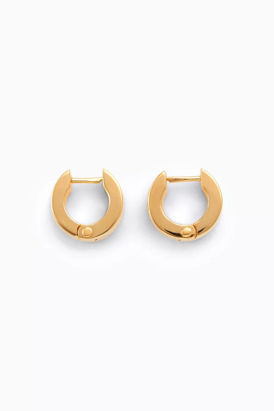 Bottega Veneta original Bolt Mini Hoop Earrings in 18kt Gold-plated