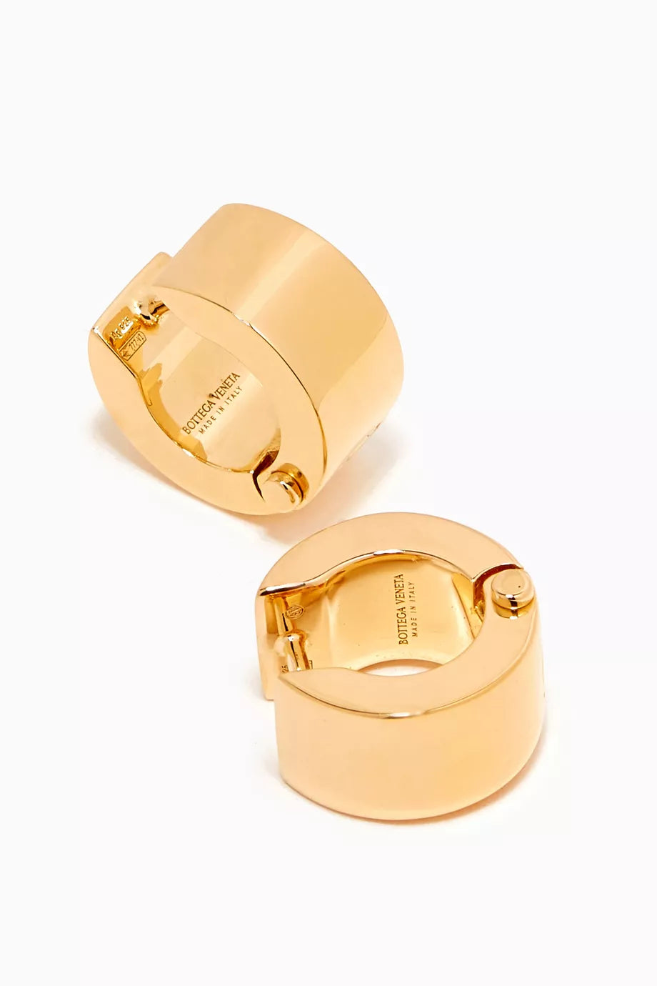Bottega Veneta original Bolt Mini Hoop Earrings in 18kt Gold-plated