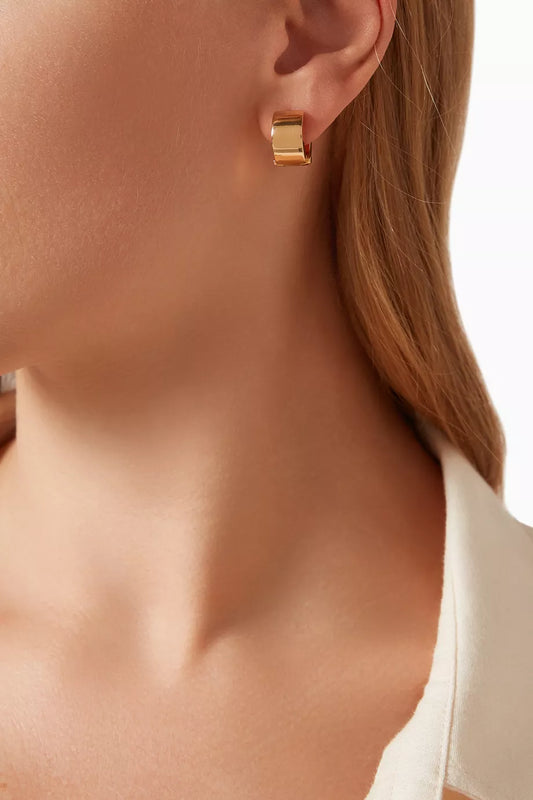 Bottega Veneta original Bolt Mini Hoop Earrings in 18kt Gold-plated
