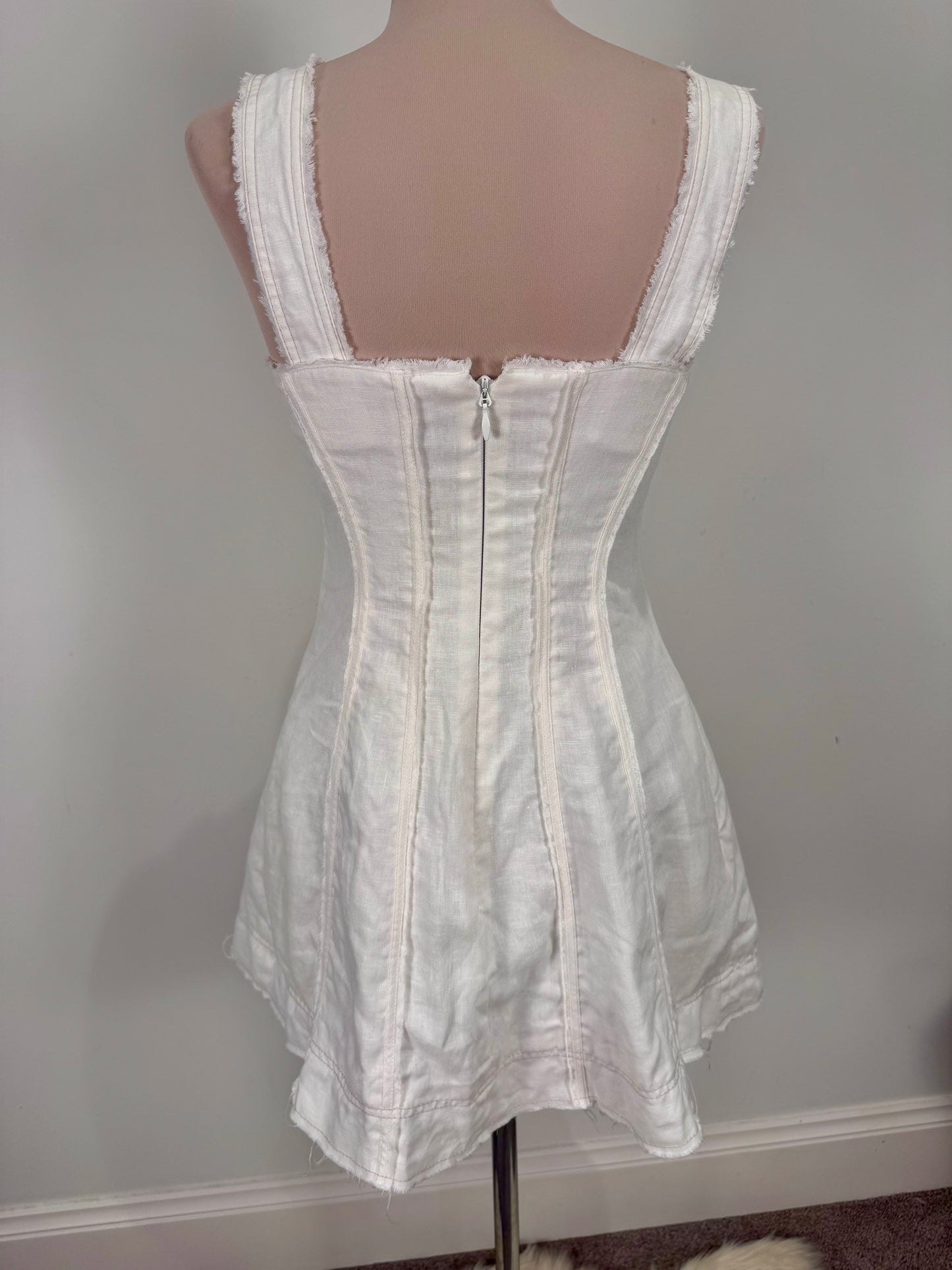 Aje Vista Linen Utility Dress in White size 8