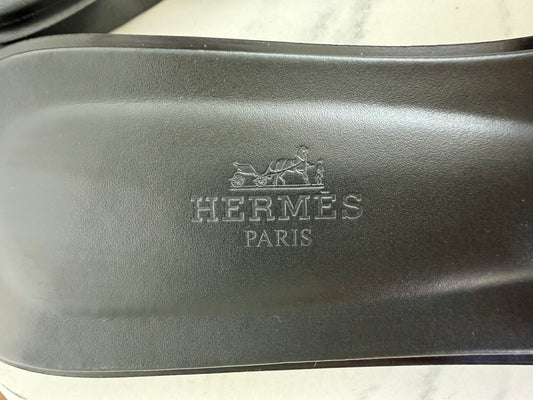 Hermès Oran Slides — Black, Size EU 39.5