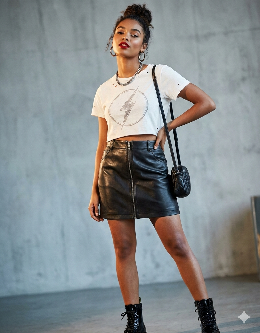 Sass&Bide Leather Skirt Size L bnwt