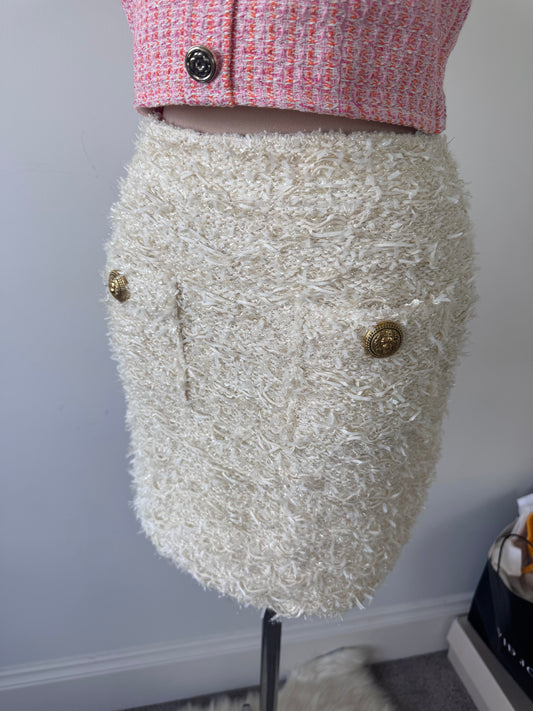 Balmain The ‘Cloud-Armor’ Fringed Tweed Mini