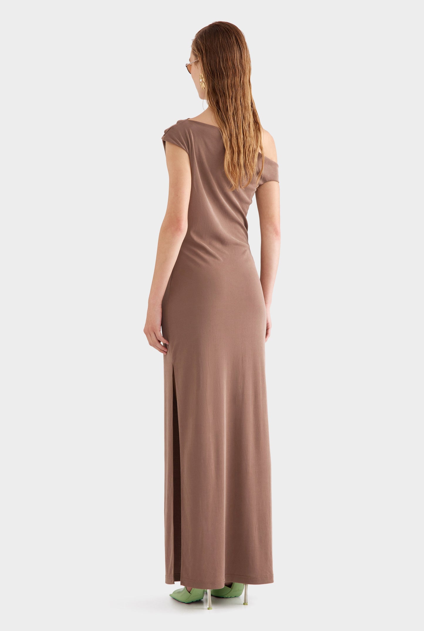 Venroy asymmetrical draped jersey dress/ Size S
