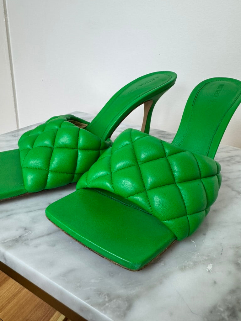 Bottega veneta Green Padded Heeled Sandals Size 39