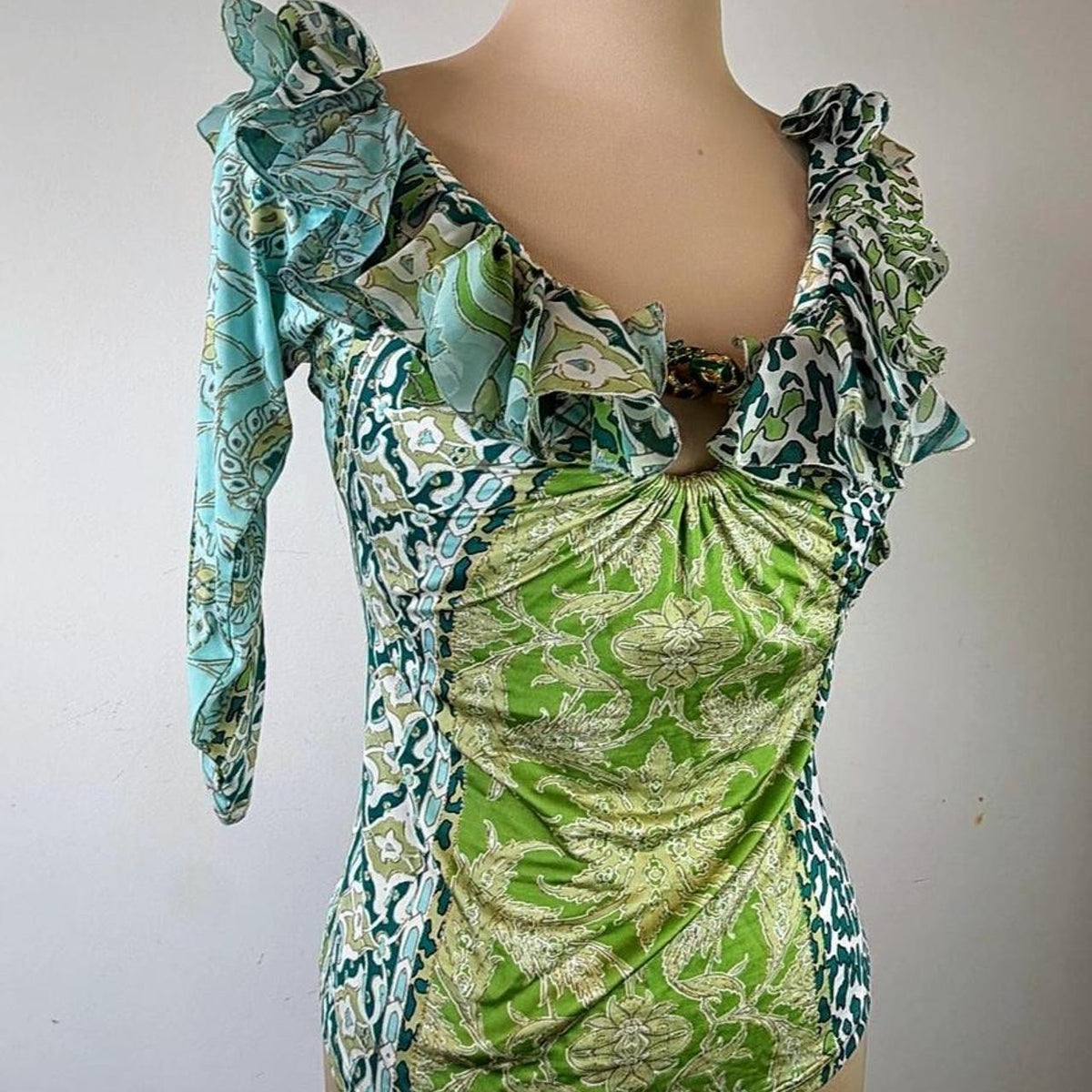 Roberto Cavalli  Y2K ruffle blouse 44EU 10-12au/uk