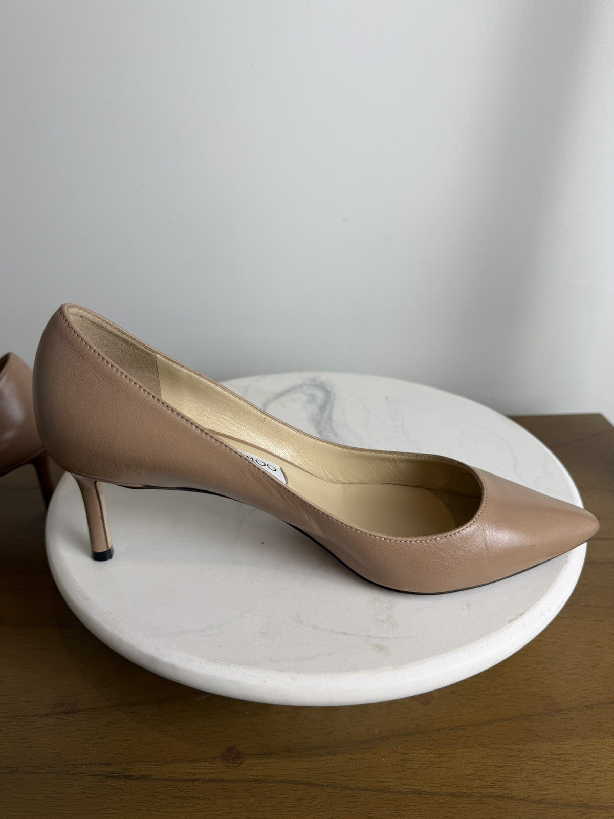 Authentic Jimmy Choo Romy 85 Pumps Shoes sz 38 In Nude