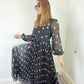 Zimmermann Dress Size 0 AU 6-8 US 2-5 Sunray Midi Pleated Polkadot Black Elegant