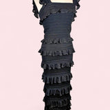 Zimmermann Crush Frilled Midi Skirt and Frilled Top in Black Resort 2025