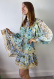 Zimmerman Rhythm Trimmed Billow Mini Dress Size 1 Aus 10 US 6 With Slip