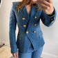 Authentic Balmain  Blue denim blazer with gold buttons Size 40