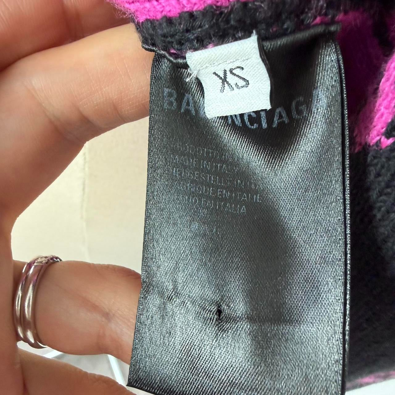 Balenciaga black sweater with pink 'BALENCIAGA'