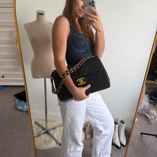 Chanel Jumbo Mattelasse CC 34 cm Single Flap Bag
