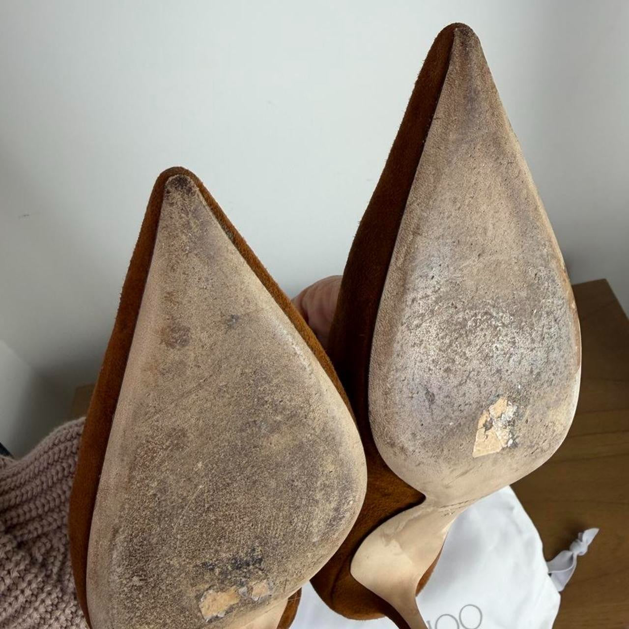 Jimmy Choo Romy brown suede pointed toe pumps size 38