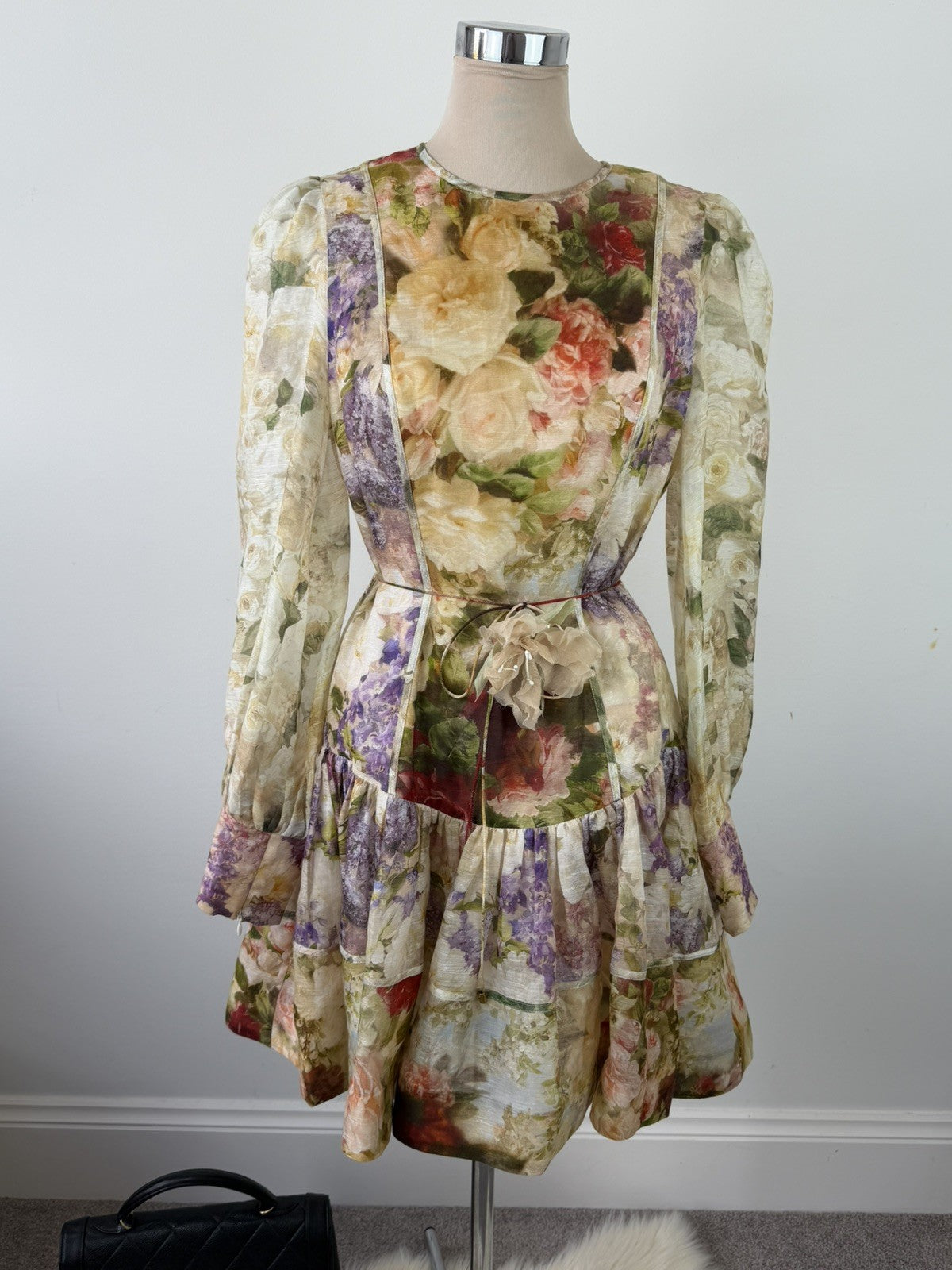 Zimmermann Sensory Flip Dress Size 3 AU 14 US 10 BNWT Silk Linen Floral Mini