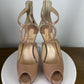 Christian Louboutin Caged Open-Toe Heeled Sandals Nude Patent – Excellent 39eu