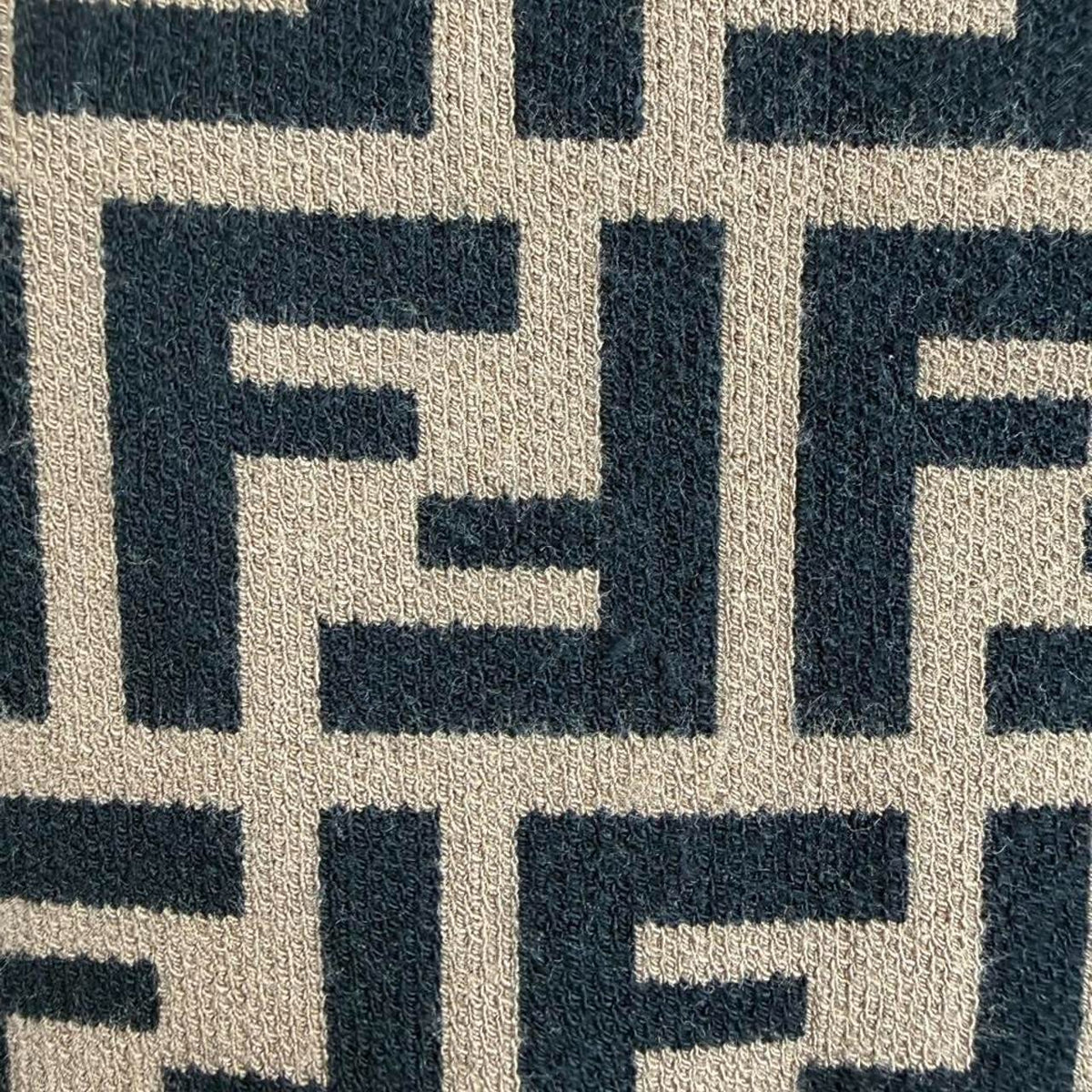 Fendi black and beige FF logo print knit top