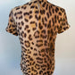 Zimmermann Crush Linen tee Leopard Print Top Size 0