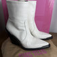 Paris Texas White Leather Nina Wedge Boots  Size 38