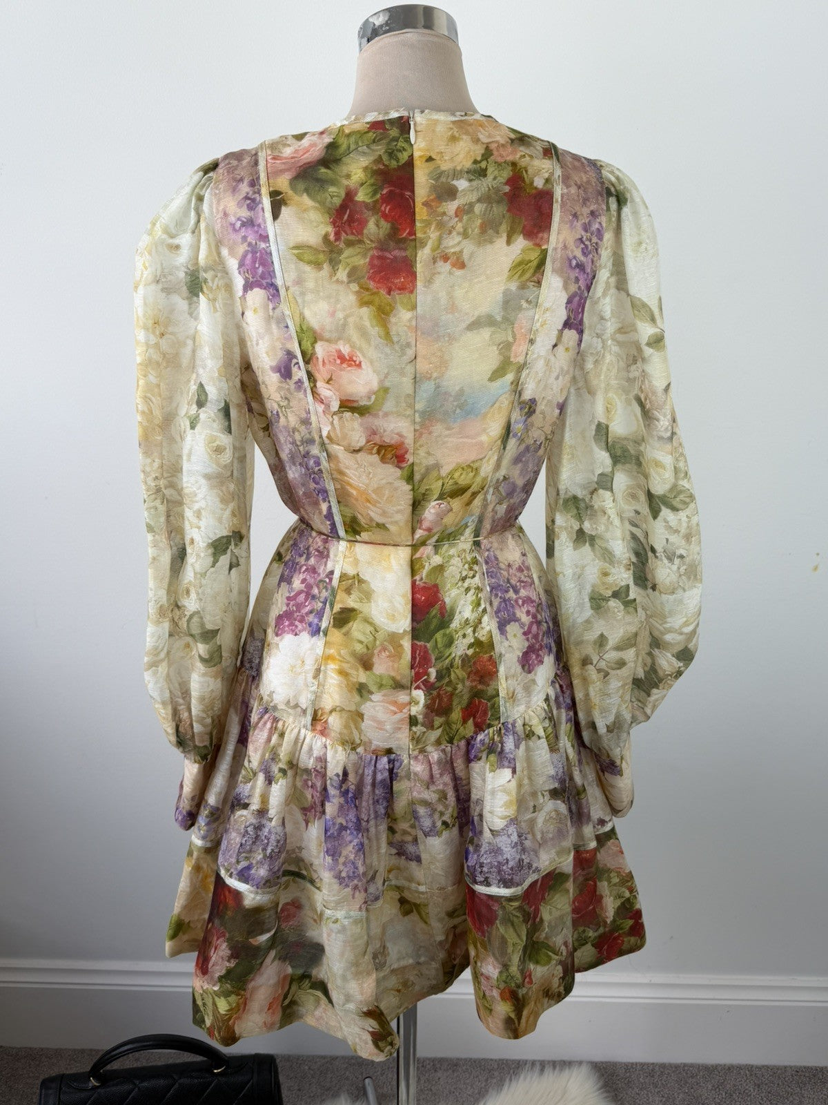 Zimmermann Sensory Flip Dress Size 3 AU 14 US 10 BNWT Silk Linen Floral Mini