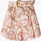 ZIMMERMANN Matchmaker tuck tailored shorts coral hibiscus size 1