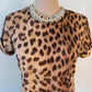 Zimmermann Crush Linen tee Leopard Print Top Size 0