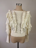 ZIMMERMANN Botanica  ruffled cotton sweater Size 3/uk 12-14/us 8-10