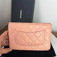 Chanel WOC pink quilted leather wallet with gold hardware #luxury #designer