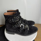 Givenchy "Elegant" Studded Multi-Buckle Ankle Boots Size 38