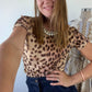 Zimmermann Crush Linen tee Leopard Print Top Size 0