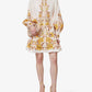ZIMMERMANN Vacay Beaded Belted Floral-Print Linen Mini Dress Size 1 AU 10 US 4