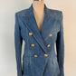 Authentic Balmain  Blue denim blazer with gold buttons Size 40