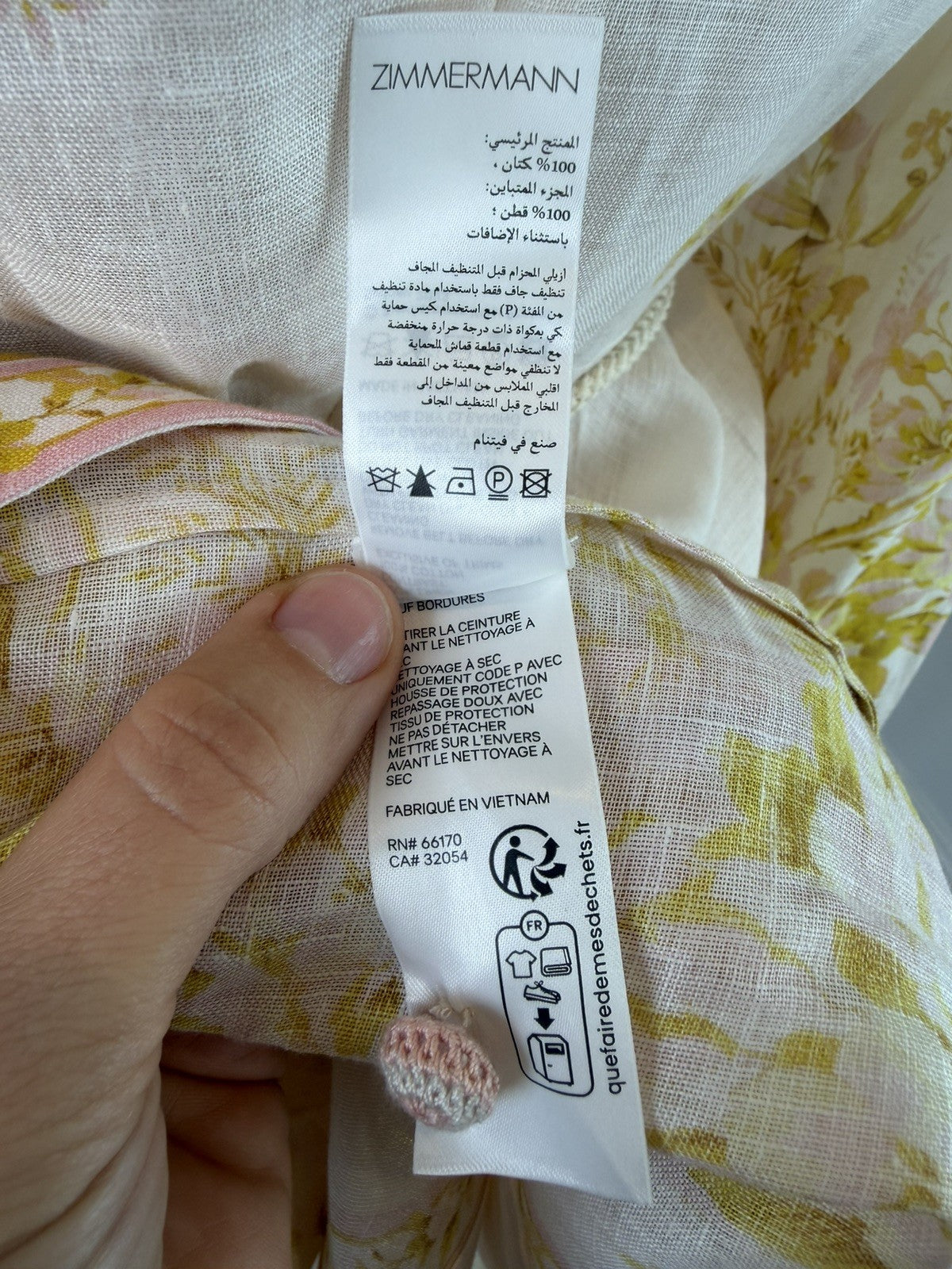 Zimmermann golden buttoned midi Size 1 Floral Linen