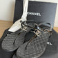 CHANEL Quilted CC Thong Sandals T-Strap Size 40