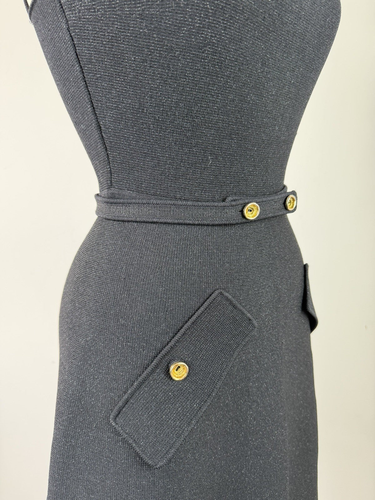 Scanlan Theodore Lurex Black mini dress size XS