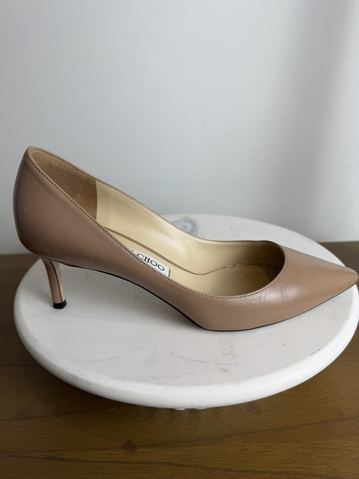 Authentic Jimmy Choo Romy 85 Pumps Shoes sz 38 In Nude