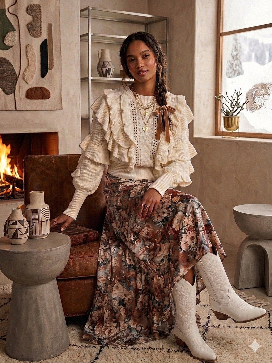 ZIMMERMANN botanica ruffled creme sweater Size 3/ UK 12-14/ us 8-10 