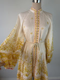 Zimmermann golden buttoned midi Size 1 Floral Linen
